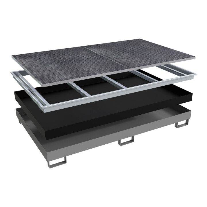 Bauer Südlohn Bac de rangement avec insert PE RW-GR 2200-1 PE, peint, gris souris