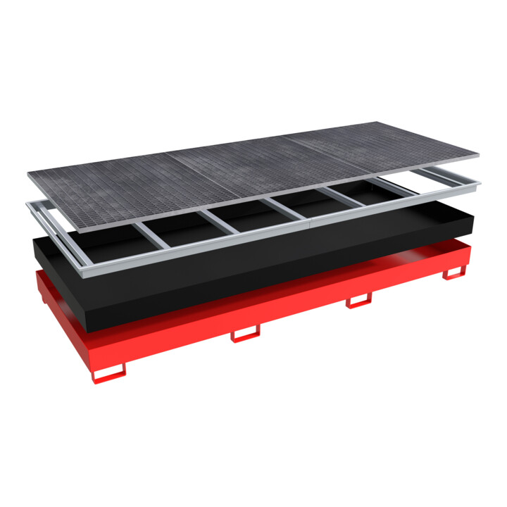Bauer Südlohn Bac de rangement avec insert PE RW-GR 3300-2 PE, laqué, rouge feu