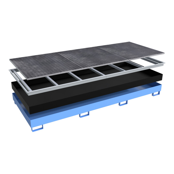 Bauer Südlohn Bac de rayonnage avec insert PE RW-GR 3300-2 PE, peint, bleu clair