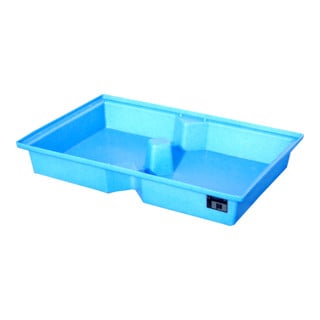 Bauer Südlohn Bac de rétention GREEN-LINE PE pour palettes KWP-P 100, polyéthylène robuste, bleu