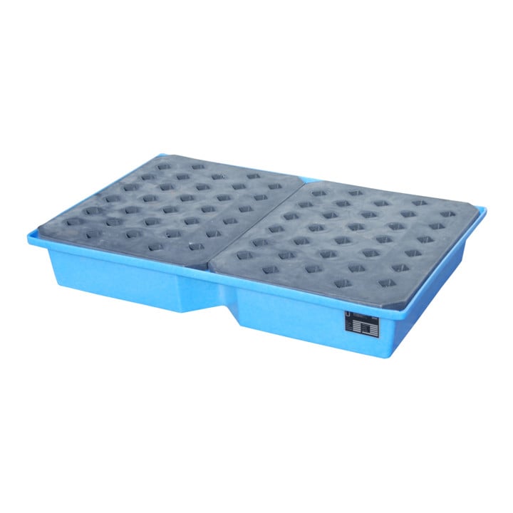 Bauer Südlohn Bac de rétention GREEN-LINE PE pour palettes KWP-P 100, polyéthylène robuste, bleu