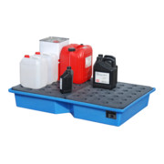 Bauer Südlohn Bac de rétention GREEN-LINE PE pour palettes KWP-P 100, polyéthylène robuste, bleu-4