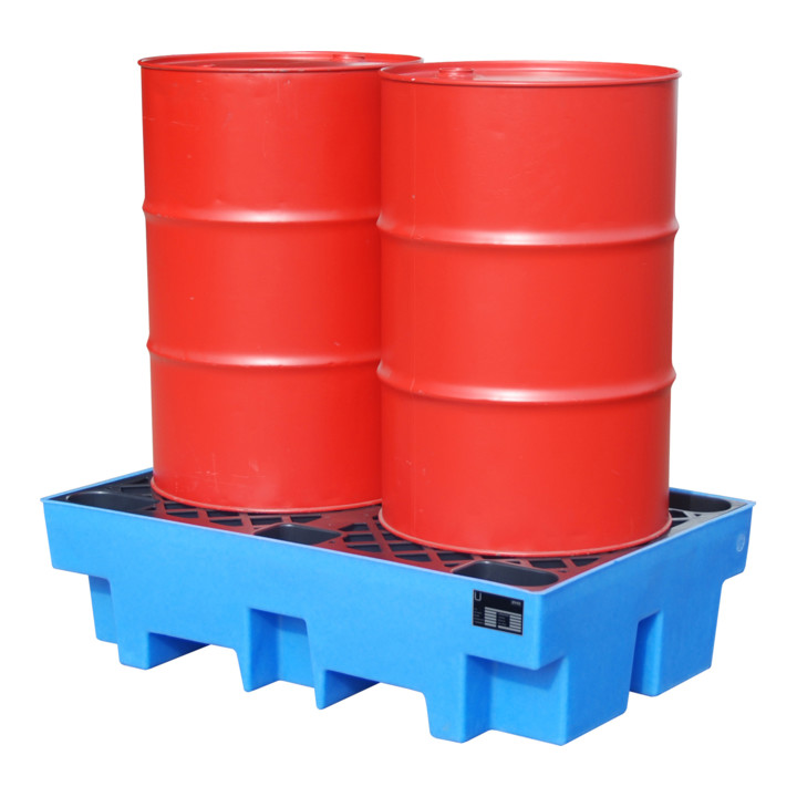 Bauer Südlohn Bac de rétention GREEN-LINE PE WP-PE 2/2, polyéthylène robuste, bleu