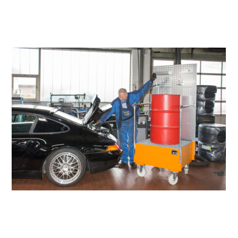Bauer Südlohn Bac d'égouttement mobile avec paroi en tôle perforée LPW200-1, laqué