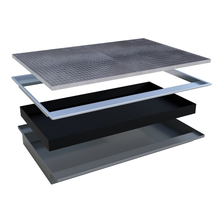 Bauer Südlohn Bac suspendu avec insert PE EHW 1800 PE, laqué, gris souris