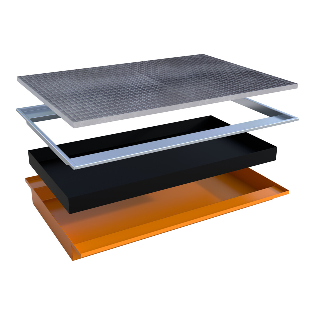 Bauer Südlohn Bac suspendu avec insert PE EHW 1800 PE, laqué, orange jaune