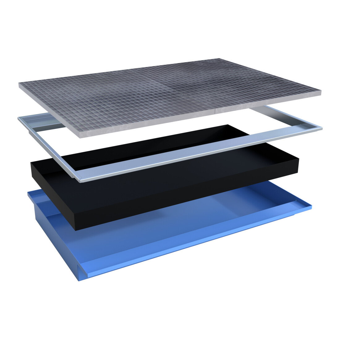 Bauer Südlohn Bac suspendu avec insert PE EHW 1800 PE, peint, bleu clair