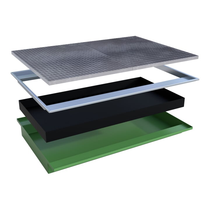 Bauer Südlohn Bac suspendu avec insert PE EHW 1800 PE, peint, vert réséda