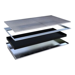 Bauer Südlohn Bac suspendu avec insert PE EHW 2700 PE, galvanisé à chaud