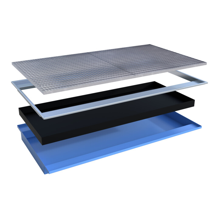 Bauer Südlohn Bac suspendu avec insert PE EHW 2200 PE, peint, bleu clair