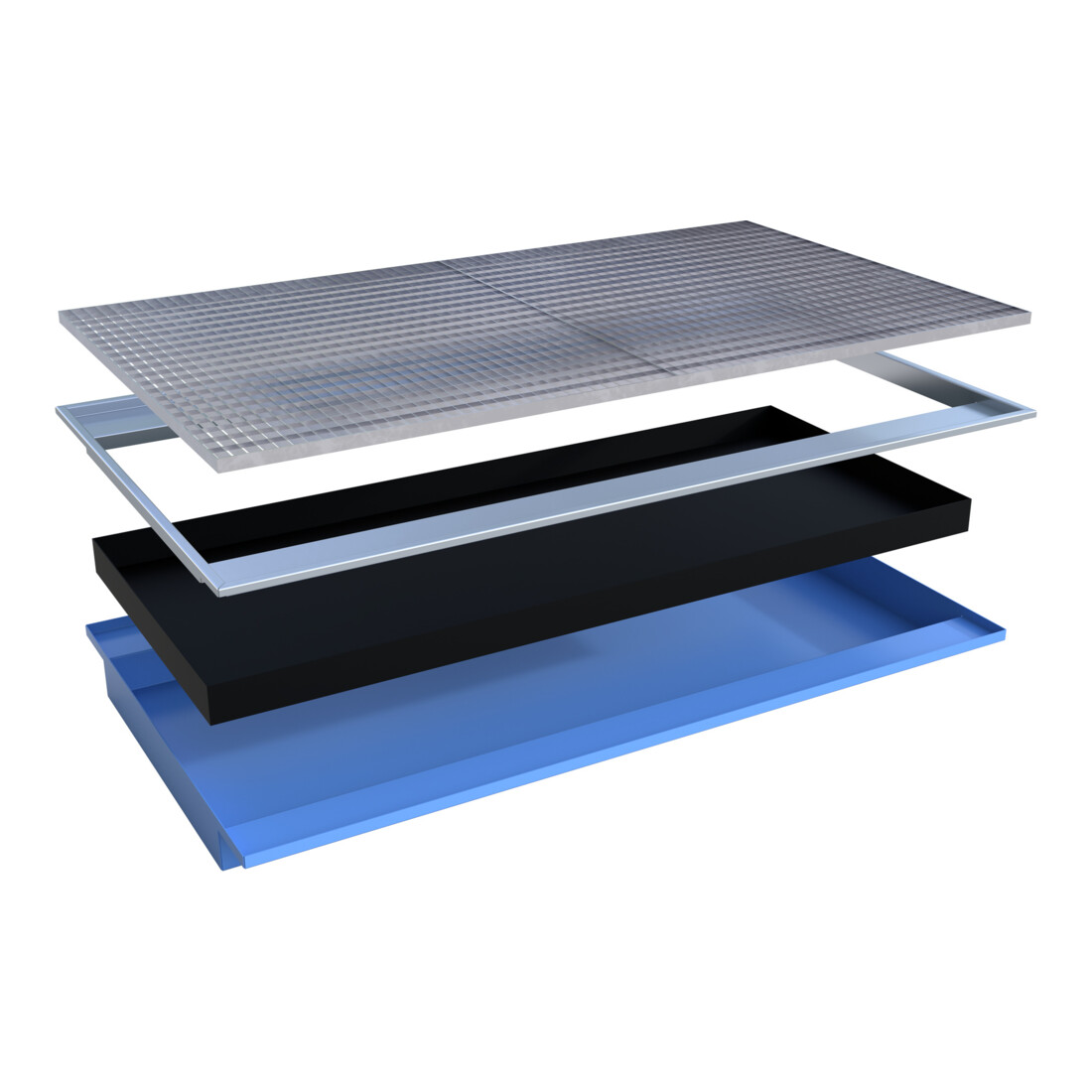 Bauer Südlohn Bac suspendu avec insert PE EHW 2200 PE, peint, bleu clair