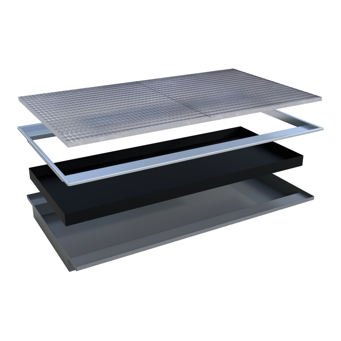 Bauer Südlohn Bac suspendu avec insert PE EHW 2200 PE, peint, gris souris