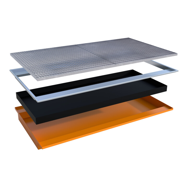 Bauer Südlohn Bac suspendu avec insert PE EHW 2200 PE, peint, orange jaune