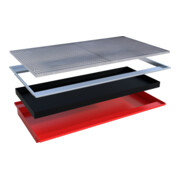 Bauer Südlohn Bac suspendu avec insert PE EHW 2200 PE, peint, rouge feu-3