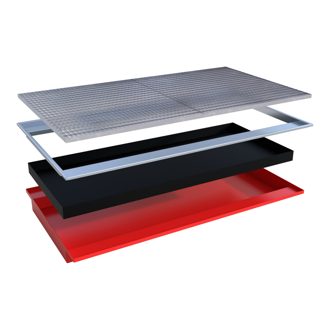 Bauer Südlohn Bac suspendu avec insert PE EHW 2200 PE, peint, rouge feu