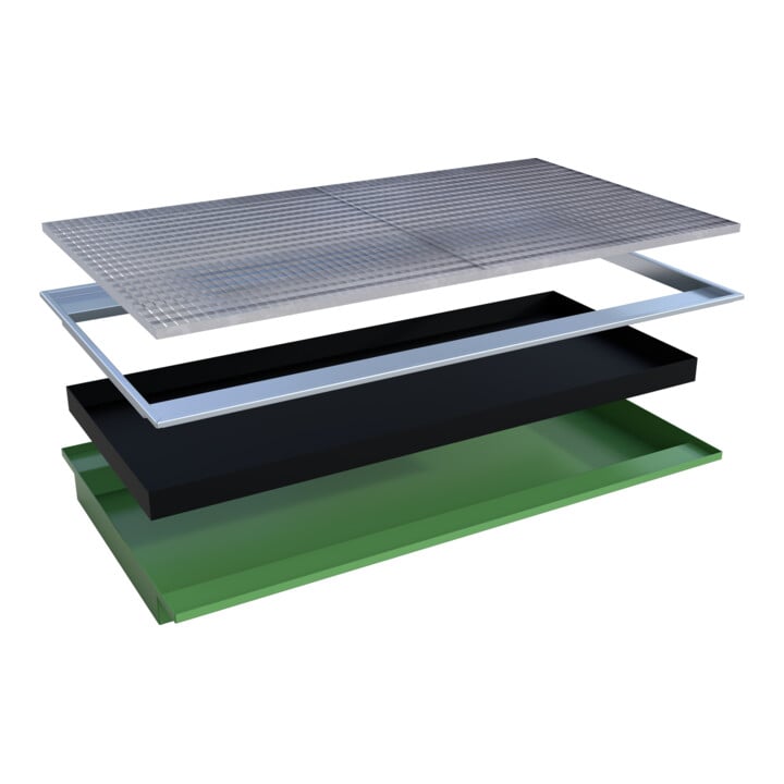 Bauer Südlohn Bac suspendu avec insert PE EHW 2200 PE, peint, vert réséda