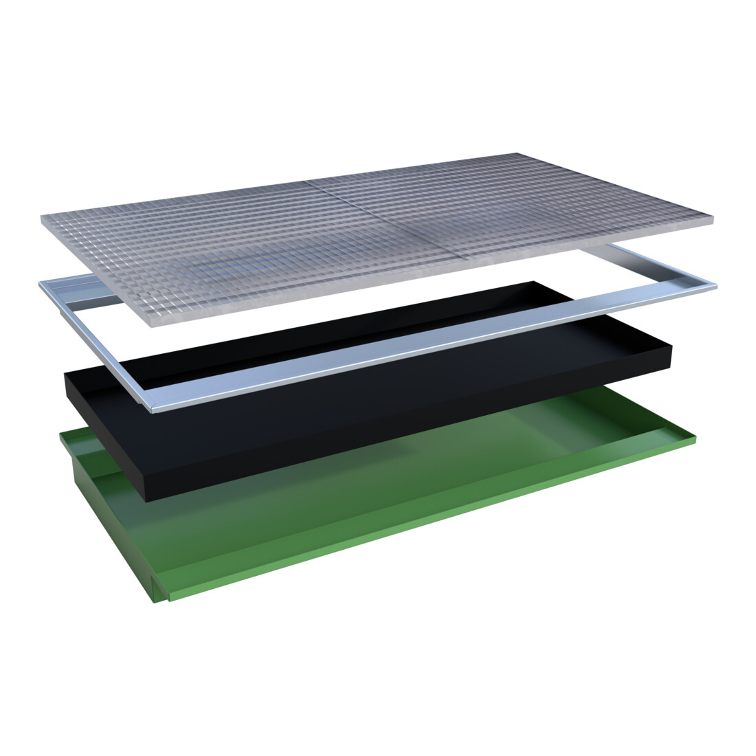 Bauer Südlohn Bac suspendu avec insert PE EHW 2200 PE, peint, vert réséda