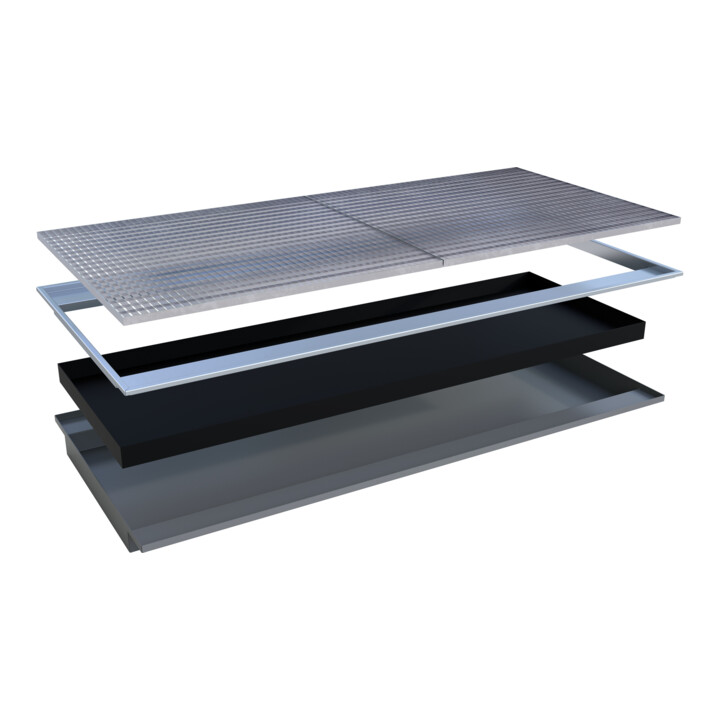Bauer Südlohn Bac suspendu avec insert PE EHW 2700 PE, laqué, gris souris