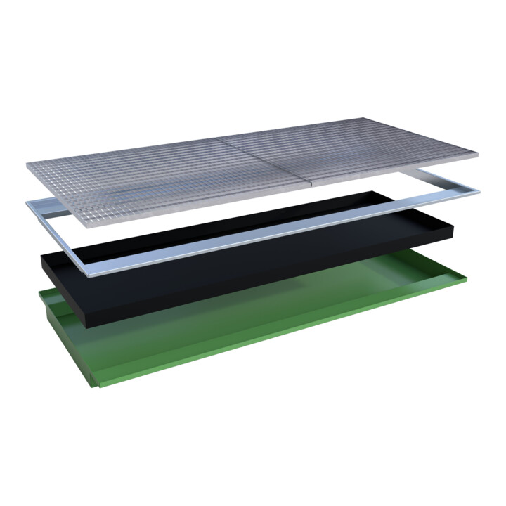 Bauer Südlohn Bac suspendu avec insert PE EHW 2700 PE, peint, vert réséda