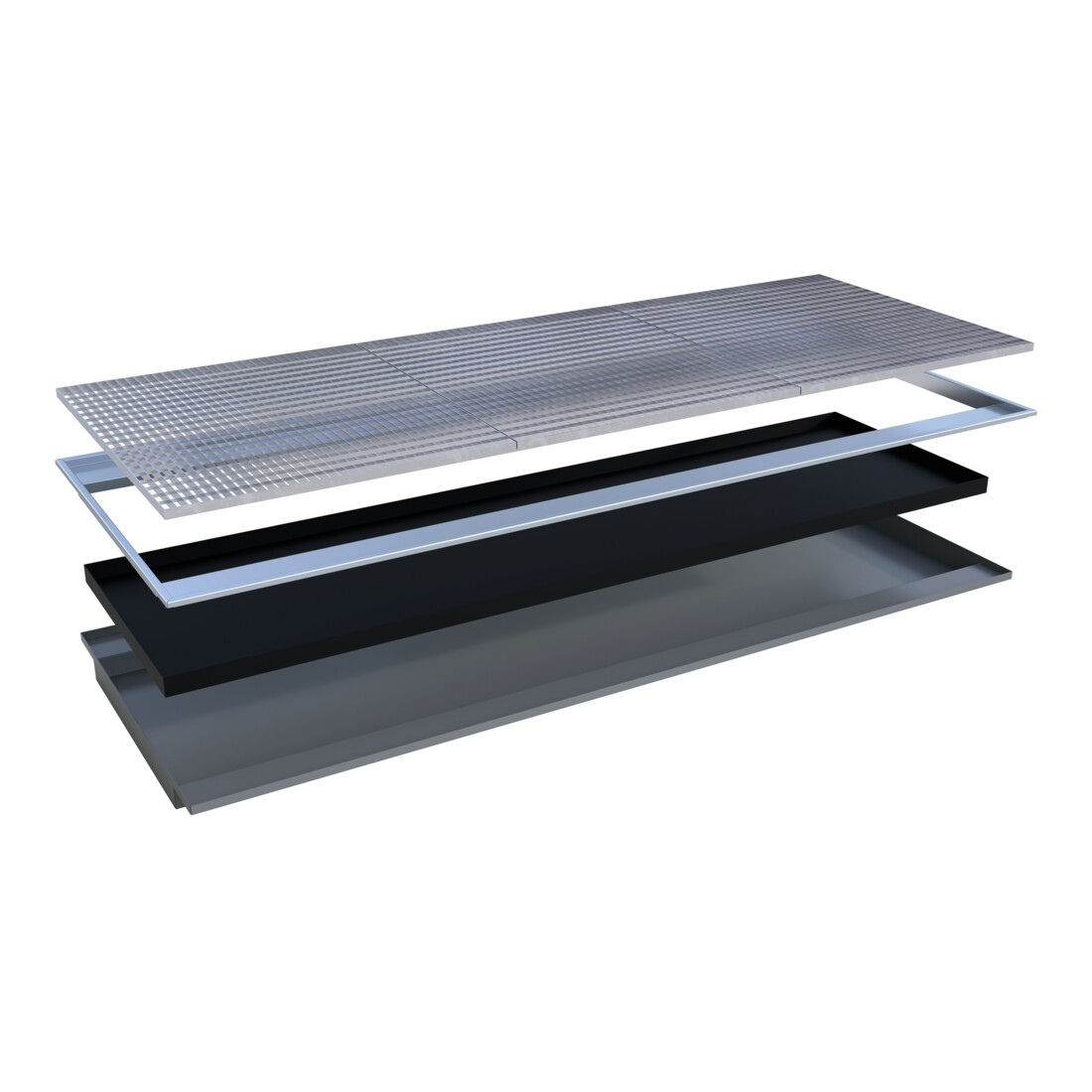 Bauer Südlohn Bac suspendu avec insert PE EHW 3300 PE, laqué, gris souris