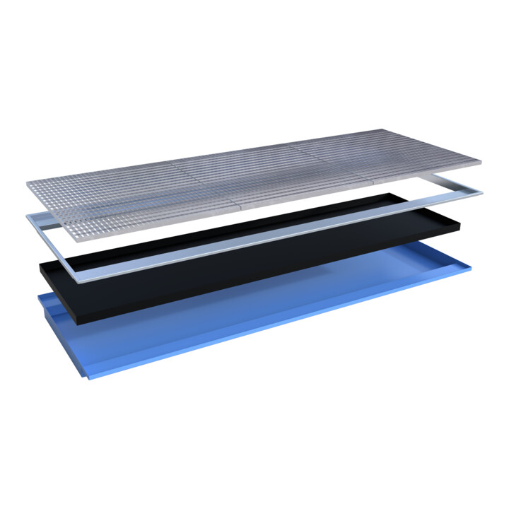 Bauer Südlohn Bac suspendu avec insert PE EHW 3300 PE, peint, bleu clair