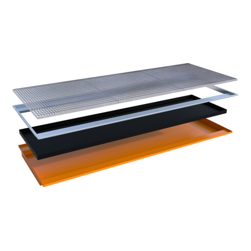 Bauer Südlohn Bac suspendu avec insert PE EHW 3300 PE, peint, orange jaune