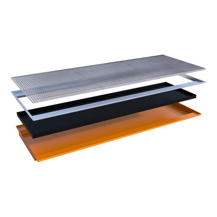 Bauer Südlohn Bac suspendu avec insert PE EHW 3300 PE, peint, orange jaune