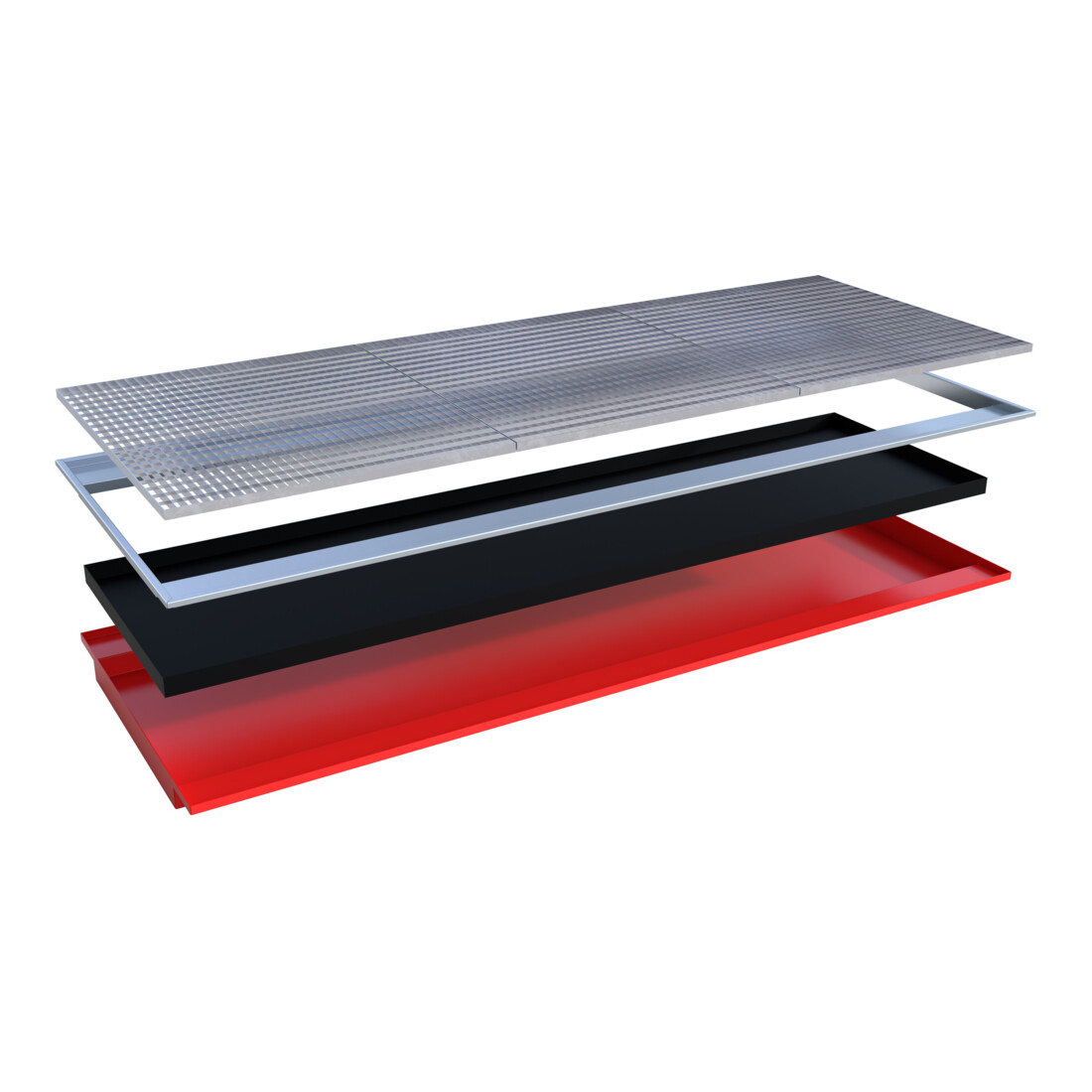 Bauer Südlohn Bac suspendu avec insert PE EHW 3300 PE, peint, rouge feu