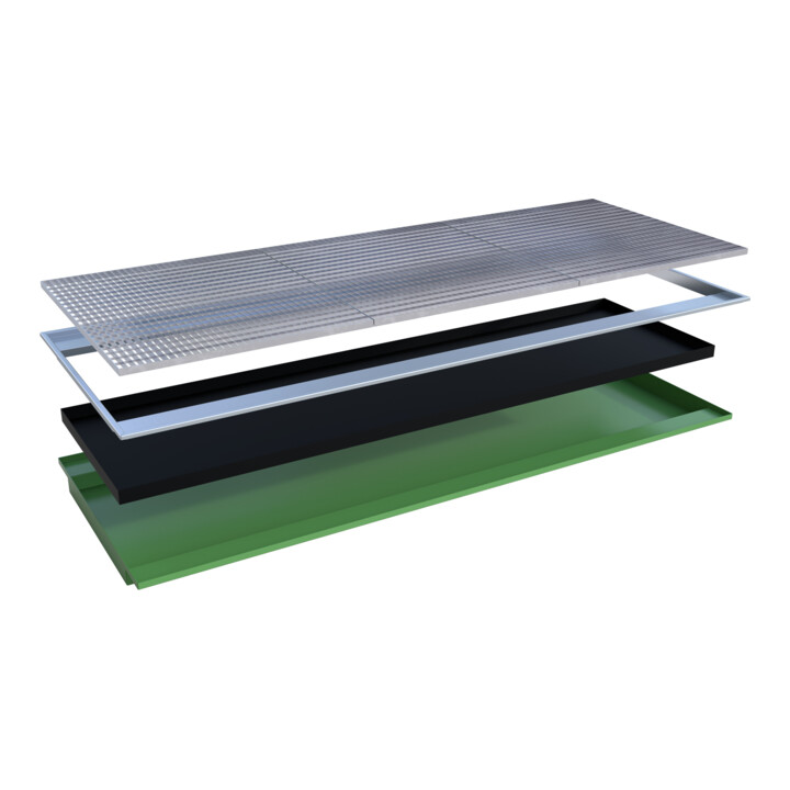 Bauer Südlohn Bac suspendu avec insert PE EHW 3300 PE, peint, vert réséda