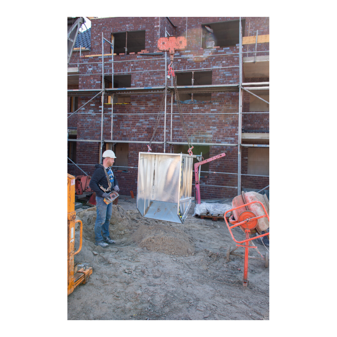 Bauer Südlohn Conteneur à matériaux de construction BBK 100, galvanisé à chaud