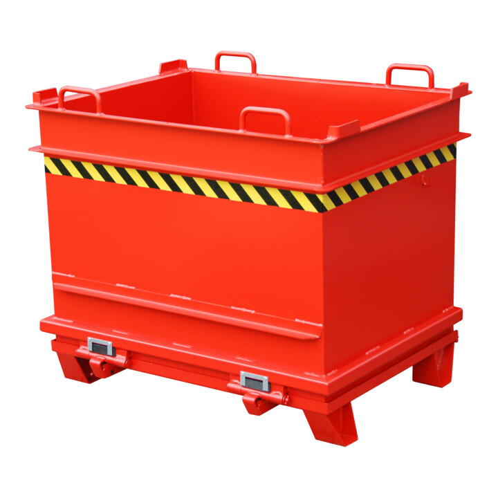 Bauer Südlohn Baustoffcontainer BC 1000 (Steinklammer-Entriegelung), lackiert, Feuerrot