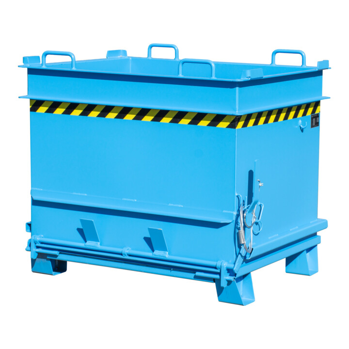Bauer Südlohn Baustoffcontainer BC 1000 (Steinklammer-Entriegelung), lackiert, Lichtblau