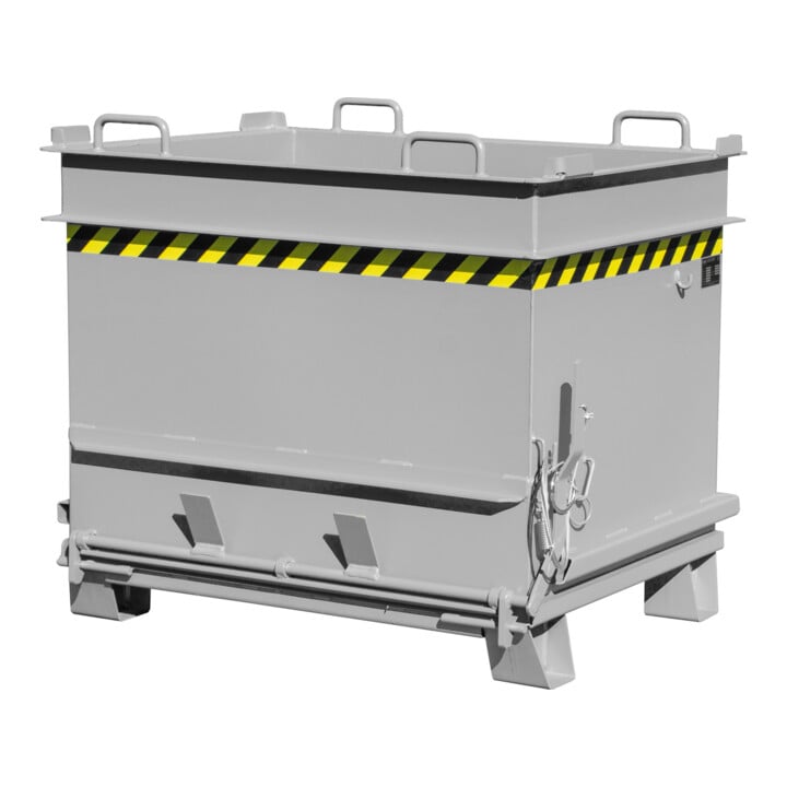 Bauer Südlohn Baustoffcontainer BC 1000 (Steinklammer-Entriegelung), lackiert, Mausgrau