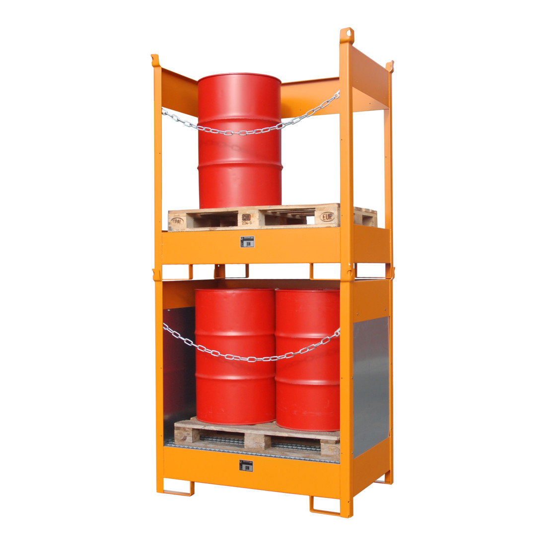 Bauer Südlohn Fass-Stapelpalette FSP-2 G, lackiert, Gelborange