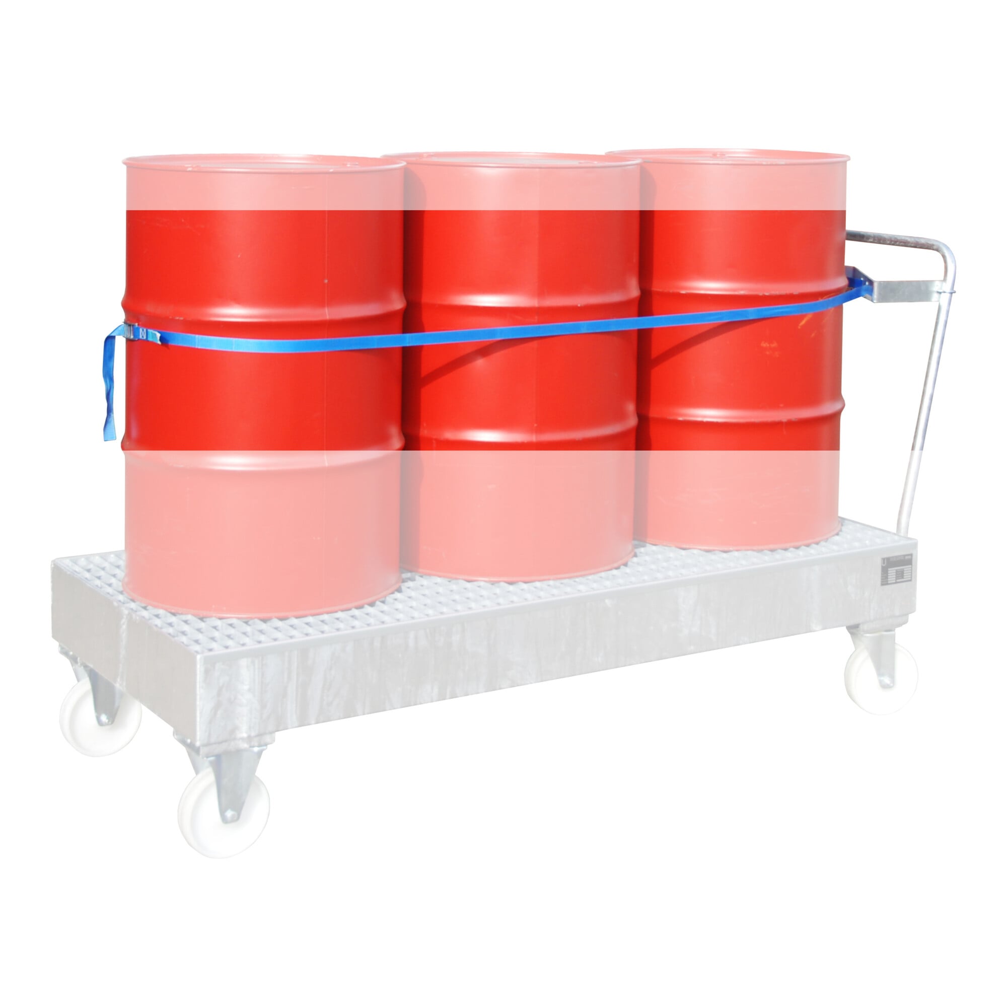 Bauer Südlohn Fasshalterung mit Spanngurt für 3 x 200 Liter Fässer