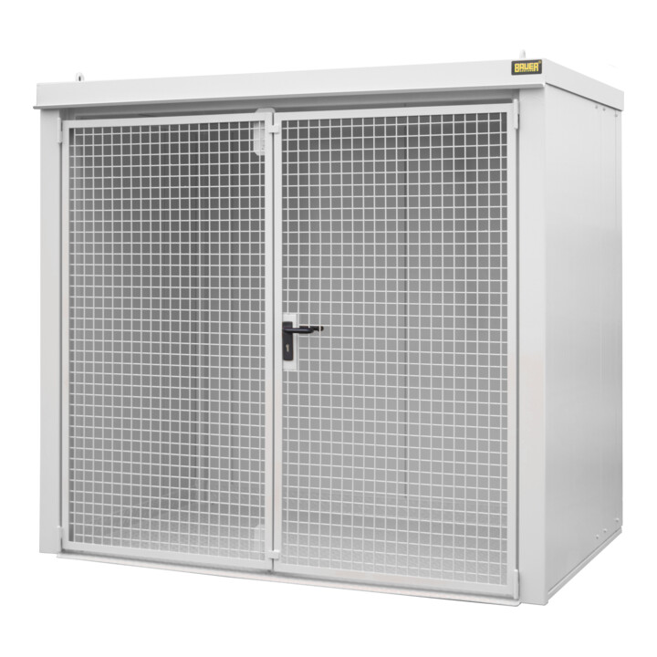 Bauer Südlohn Gasflaschen-Container GFC-B M3, lackiert, Grauweiß