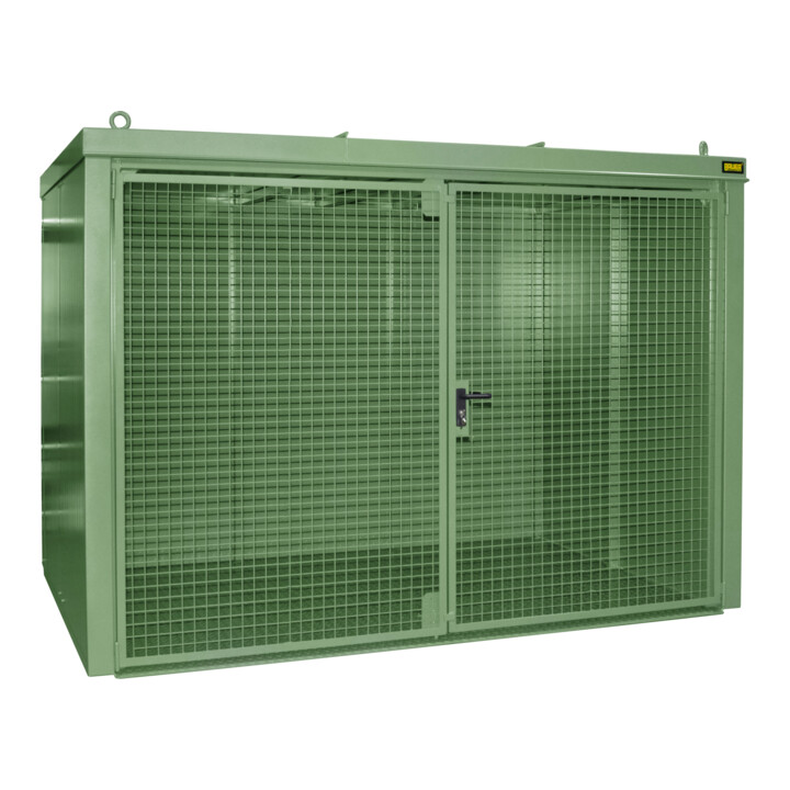 Bauer Südlohn Gasflaschen-Container GFC-B M5, lackiert, Resedagrün