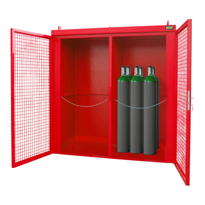 Bauer Südlohn Gasflaschen-Container GFC-B/W M3, lackiert, Feuerrot