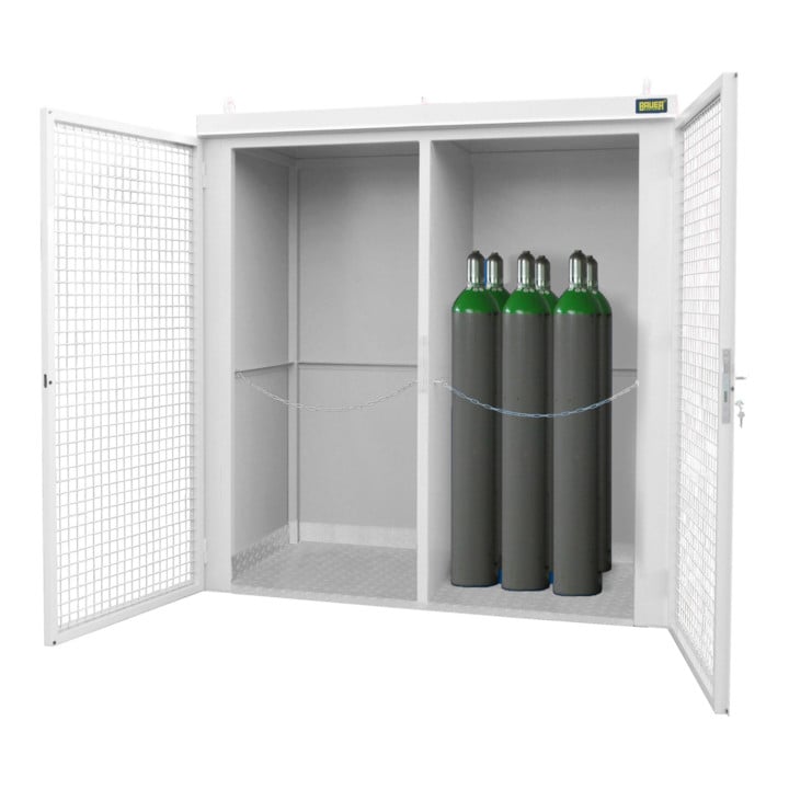Bauer Südlohn Gasflaschen-Container GFC-B/W M3, lackiert, Grauweiß