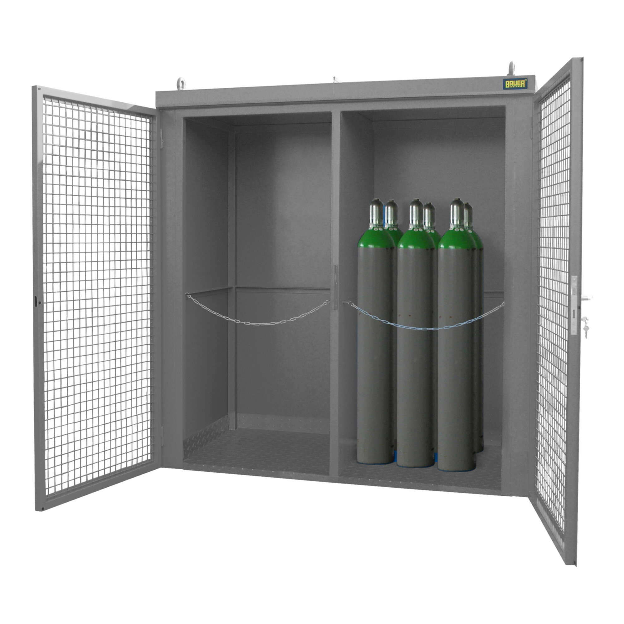 Bauer Südlohn Gasflaschen-Container GFC-B/W M3, lackiert, Mausgrau