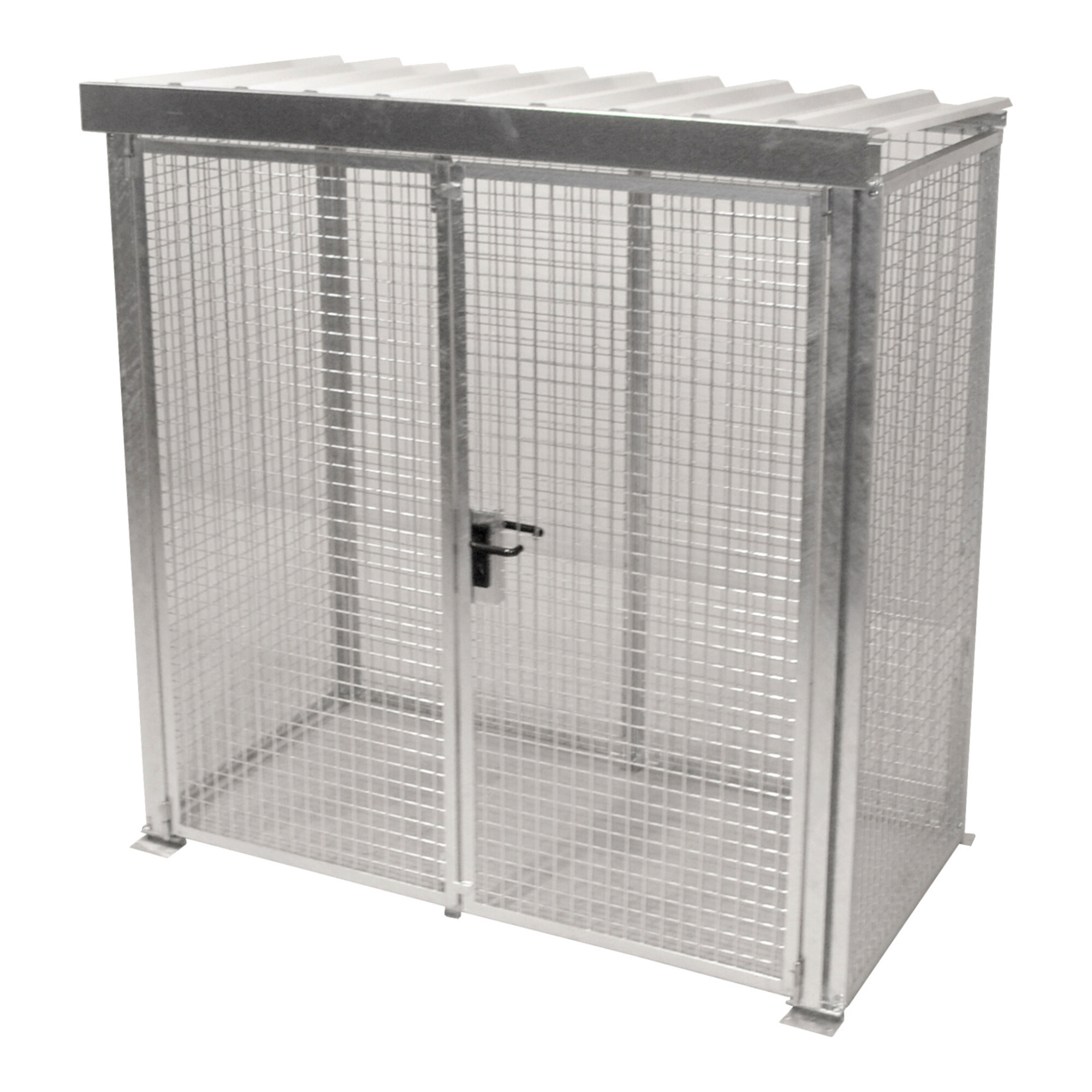 Bauer Südlohn GFC-M1/D-DF Gasflaschen-Container aus feuerverzinktem Stahlblech mit Doppelflügeltür (für 16 Gasflaschen à 11 kg), 4477-20-0000-7