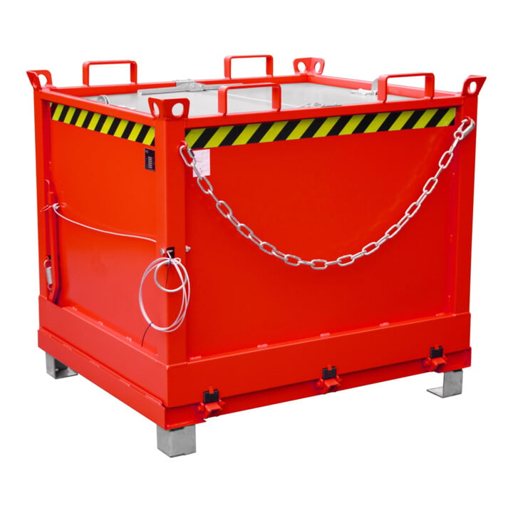 Bauer Südlohn Klappbodenbehälter FB 1000, lackiert, Feuerrot