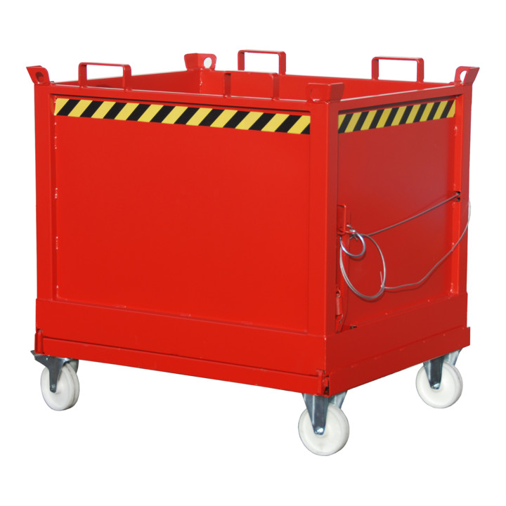 Bauer Südlohn Klappbodenbehälter FB 1000, lackiert, Feuerrot