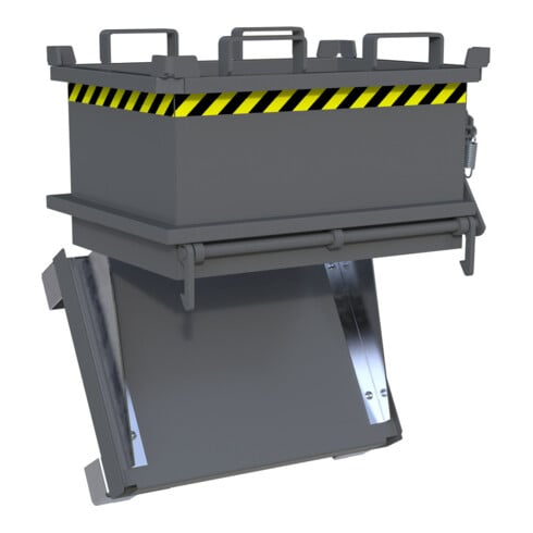 Bauer Südlohn Mini-Klappbodenbehälter MSB 150, lackiert, Mausgrau