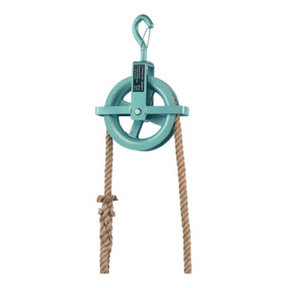 Baurolle Seilraddurchmesser 190mm m.Hakensicherung u.Kreuzbügel BRAUN