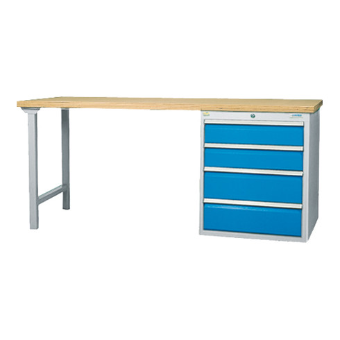 Bedrunka+Hirth 03.20.780.4VA Table de travail en rangée avec 4 tiroirs LxPxH 2000x750x859 mm