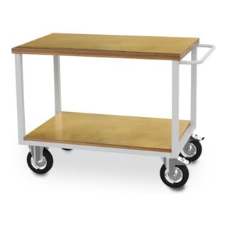 Bedrunka+Hirth Arbeitstisch fahrbar Tiefe 750mm Buche Multiplex Fachboden