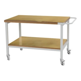 Bedrunka+Hirth Arbeitstisch fahrbar Tiefe 750mm Buche Multiplex Fachboden
