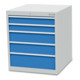 Bedrunka+Hirth Armoire à tiroirs T736 R 24-24 avec 5 tiroirs 2x 100 2x150 1x200 mm-1