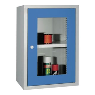 Bedrunka+Hirth Armoire murale avec 1 porte à fenêtre transparente et dos lisse
